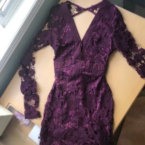 Boohoo lace open back detail bodycon dress